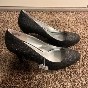 FIONI Clothing Black Sparkle Heels